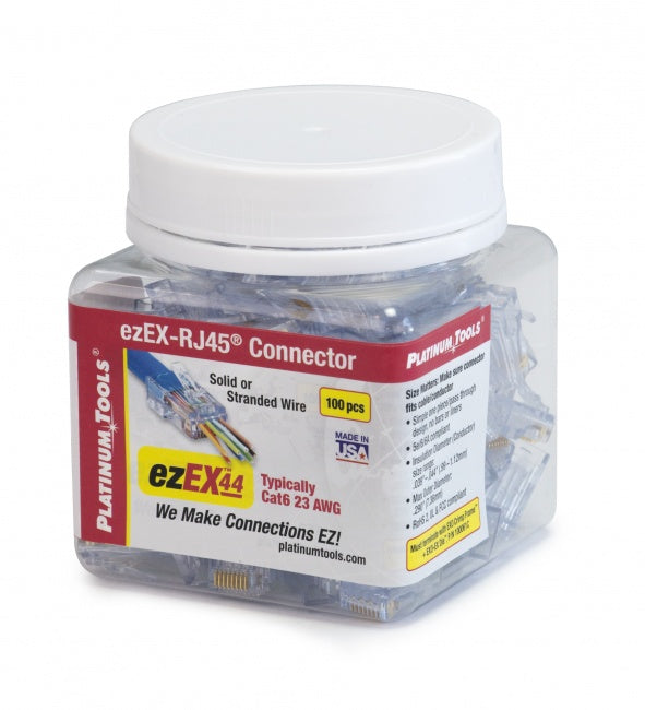 Platinum Tools - 105024 - ezEX44 Cat6 Connectors, Pkg 500/Bag