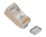 Platinum Tools - 106206J - RJ45 (8P8C) Shielded Cat6 2 pc. Connector w/ Liner, Round Solid, 3-Prong. 100/Jar.
