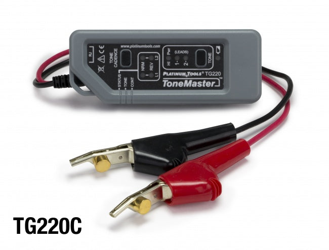 Platinum Tools - TG220C - Tone Master High Power Tone Generator with Angled Bed-of-Nails Clips, Clamshell.