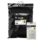Simply 45 - S45-3204W-25 - 4 Port White Keystone Wall Plate, Standard, Single Gang, UL - 1EA/Bag, 25/Pack