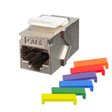Simply 45 - S45-3270 - Cat6 STP Keystone Feed-Thru Coupler - w/6-Color Snap-On ID Bars Included. 1ea/bag