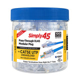 Simply 45 - S45-1500 - Pass Through Blue Tint - Cat5e UTP - 100pc Jar 