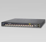 Planet - LRP-1622CS - 16-port Coax + 2-port 10/100/1000T + 2-port 100/1000X SFP Long Reach PoE over Coaxial Managed Switch