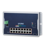 Planet - WGS-4215-16P2S - Industrial 16-Port 10/100/1000T 802.3at PoE + 2-Port 100/1000X SFP Wall-mounted Managed Switch