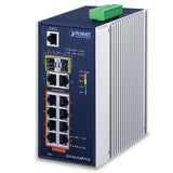 Planet - IGS-4215-8P2T2S - Industrial 8-Port 10/100/1000T 802.3at PoE + 2-Port 10/100/100T + 2-Port 100/1000X SFP Managed