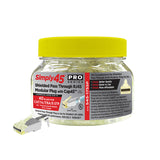 Simply 45 - S45-1755P - PROSeries Pass Through Shielded Yellow Tint, Hi/Lo Stagger - Cat7a/7/6a/6 STP, Cap45 & Bar45 - 50pc Jar
