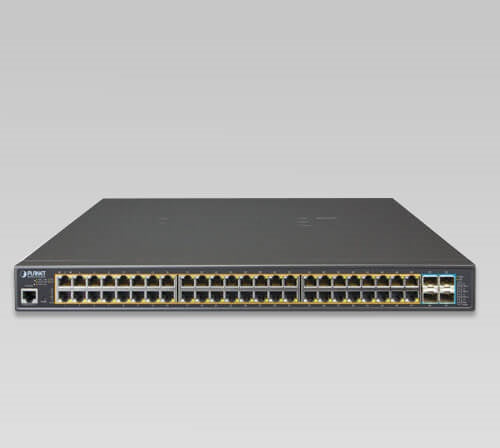 Planet - GS-5220-48PL4XR - L3 48-Port 10/100/1000T 802.3at PoE + 4-Port 10G SFP+ Managed Switch