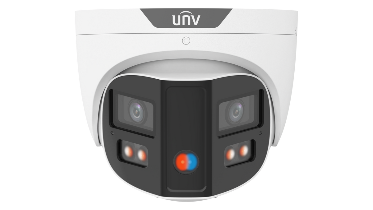 UNV - IPC3K28SE-ADF28KMC-DL-I0 - UNV 8MP Pano White Light Turret 180, Red & Blue Strobe Light