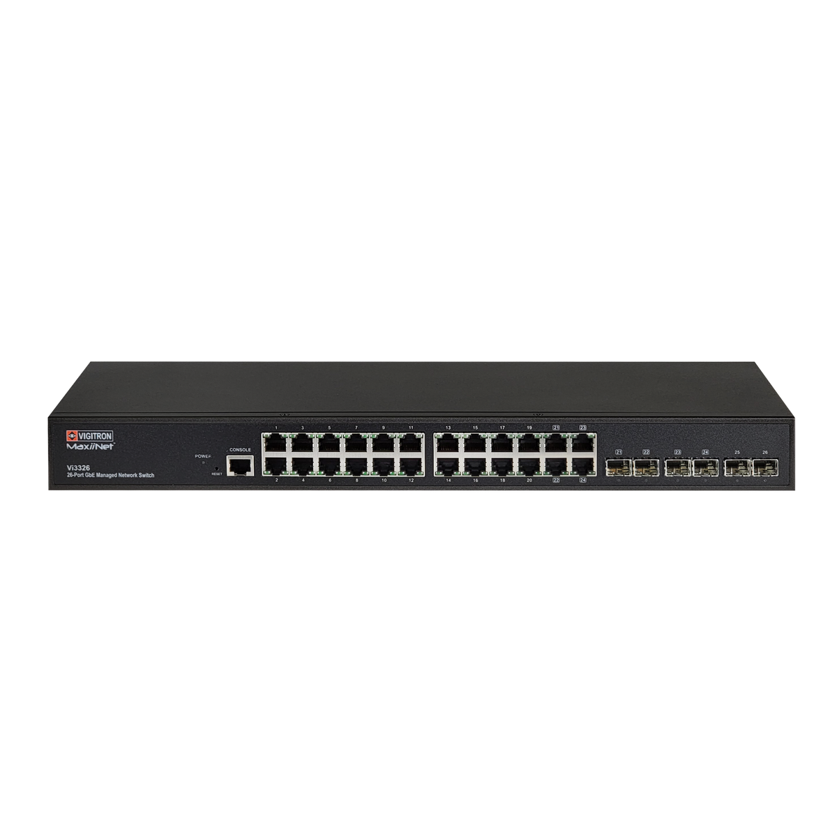Vigitron - Vi3326 - 26-Port MaxiiNet™ L2+ Network Core Switch, 20 Copper ports, 4 combo ports, 2 Independent Fiber ports 1G