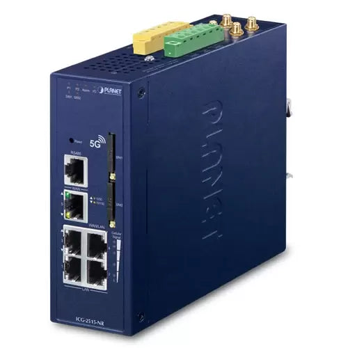 Planet - ICG-2515-NR - Industrial 5G NR Cellular Gateway with 5-Port 10/100/1000T