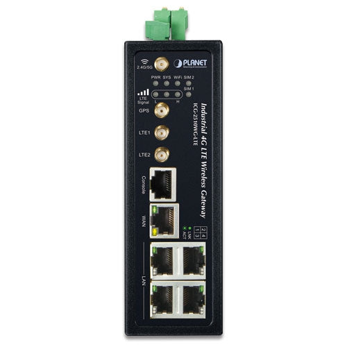 Planet - ICG-2510WG-LTE-US - Industrial 4G LTE Cellular Wireless Gateway with 5-Port 10/100/1000T(GPS, LTE Band B2/B4/B12)