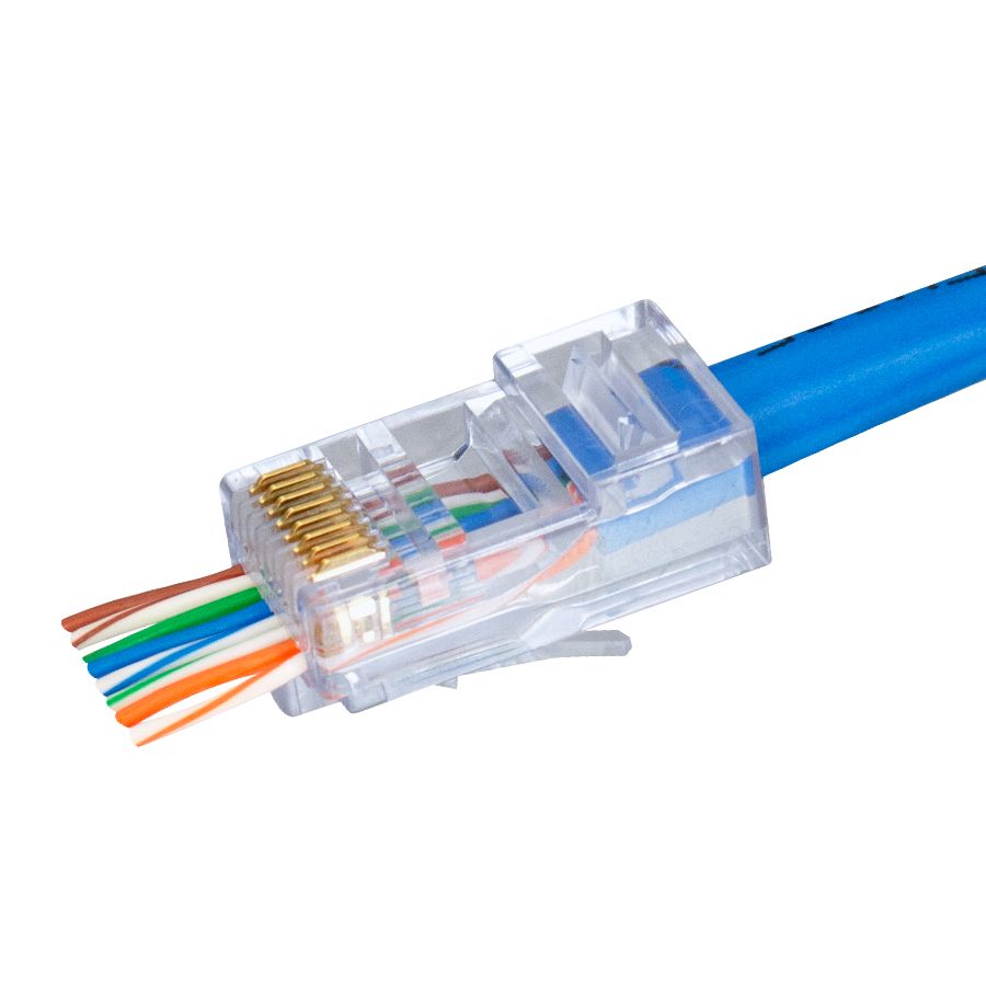 Simply 45 - S45-1505P - PROSeries Pass Through Blue Tint - Cat5e UTP with Cap45 - 500pc Jar 