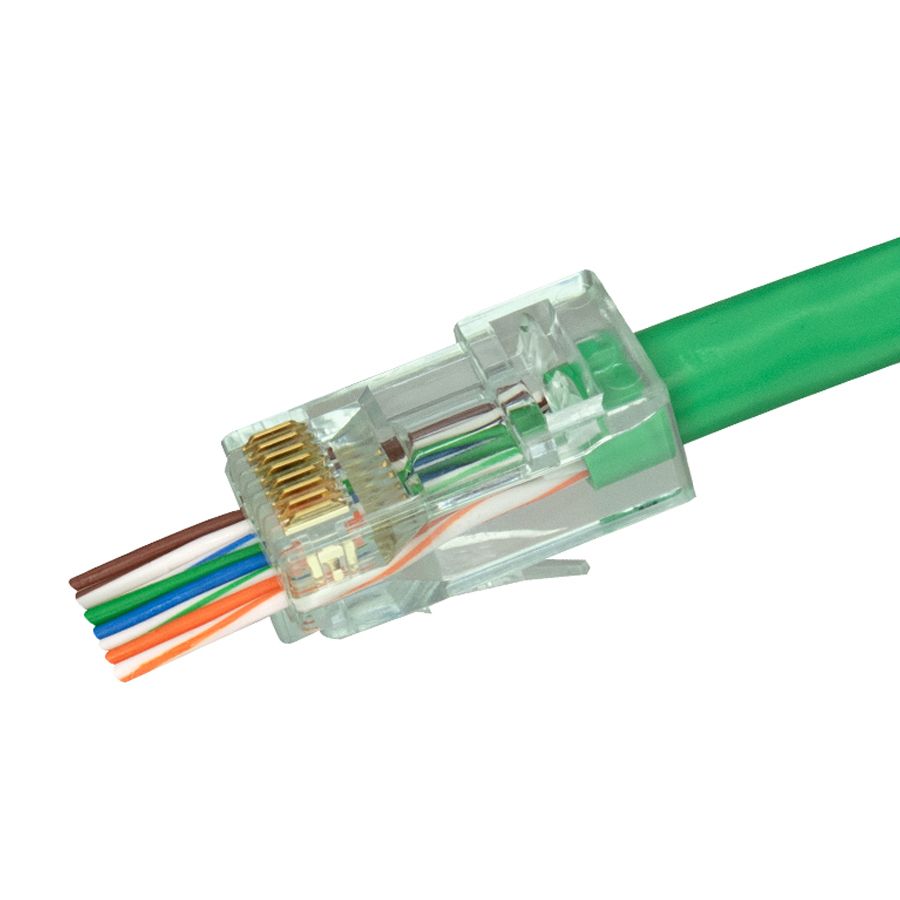 Simply 45 - S45-1601P - PROSeries Pass Through Green Tint - Cat6 UTP with Cap45 - 50pc Clamshell