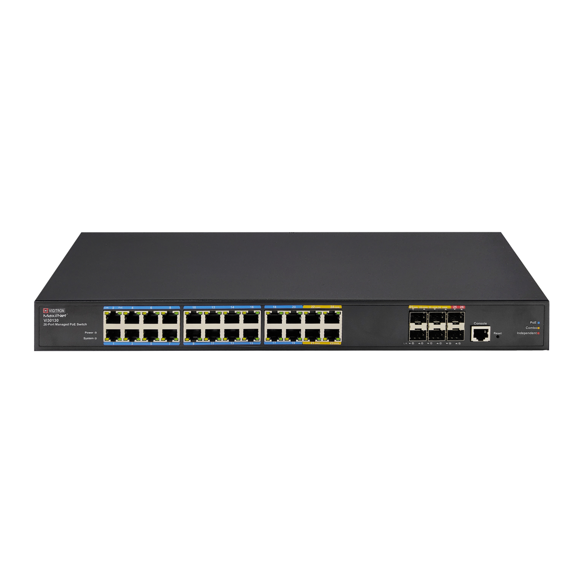 Vigitron - Vi30130 - 30-Port 1G, L2+/L3 Managed 90W IEEE 802.3bt PoE Switch