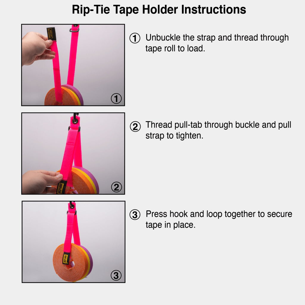 Rip-Tie - TH-H28 - One Inch Wide TapeHolder with Carabiner, 1″ x 28