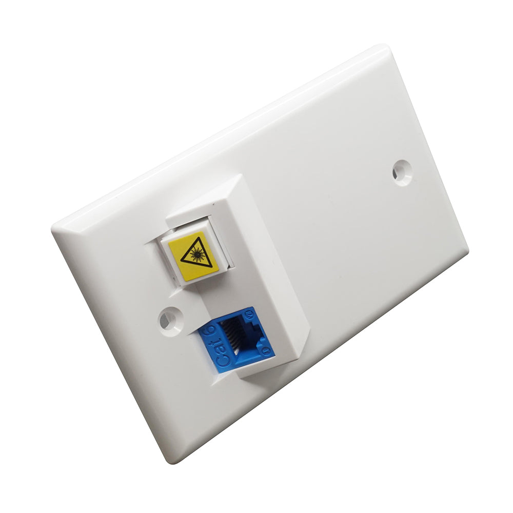 Simply 45 - S45-3202AW-25 - 2 Angled Port White Keystone Wall Plate, Standard, Single Gang, UL - 1EA/Bag, 25/Pack