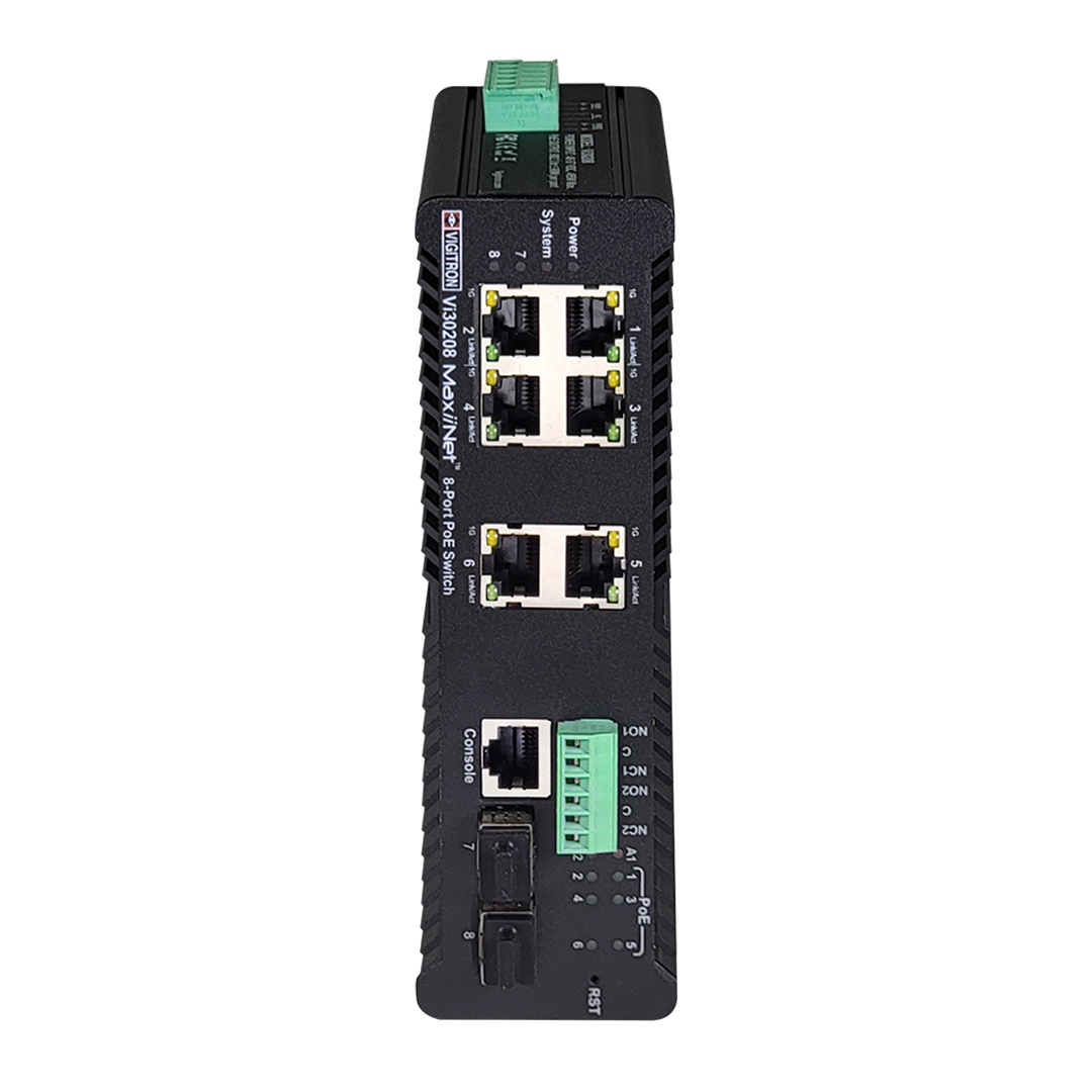 Vigitron - Vi30208 - 4-Port Ethernet & PoE Receiverer over Single-Pair wires