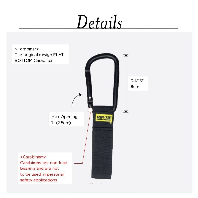 Rip-Tie - LGC-16-G04 - 1-1/2 Inch CableCarrier-LG with 4.5 Inch Heavy Duty Locking Carabiner Multi-Color Pack 1.5