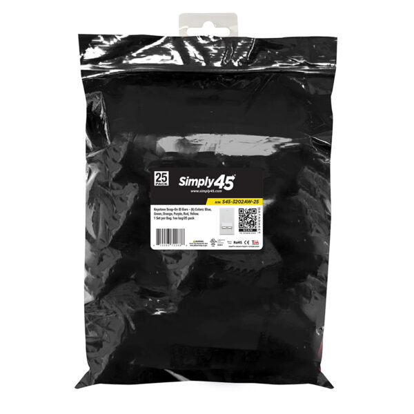 Simply 45 - S45-3202AW-25 - 2 Angled Port White Keystone Wall Plate, Standard, Single Gang, UL - 1EA/Bag, 25/Pack