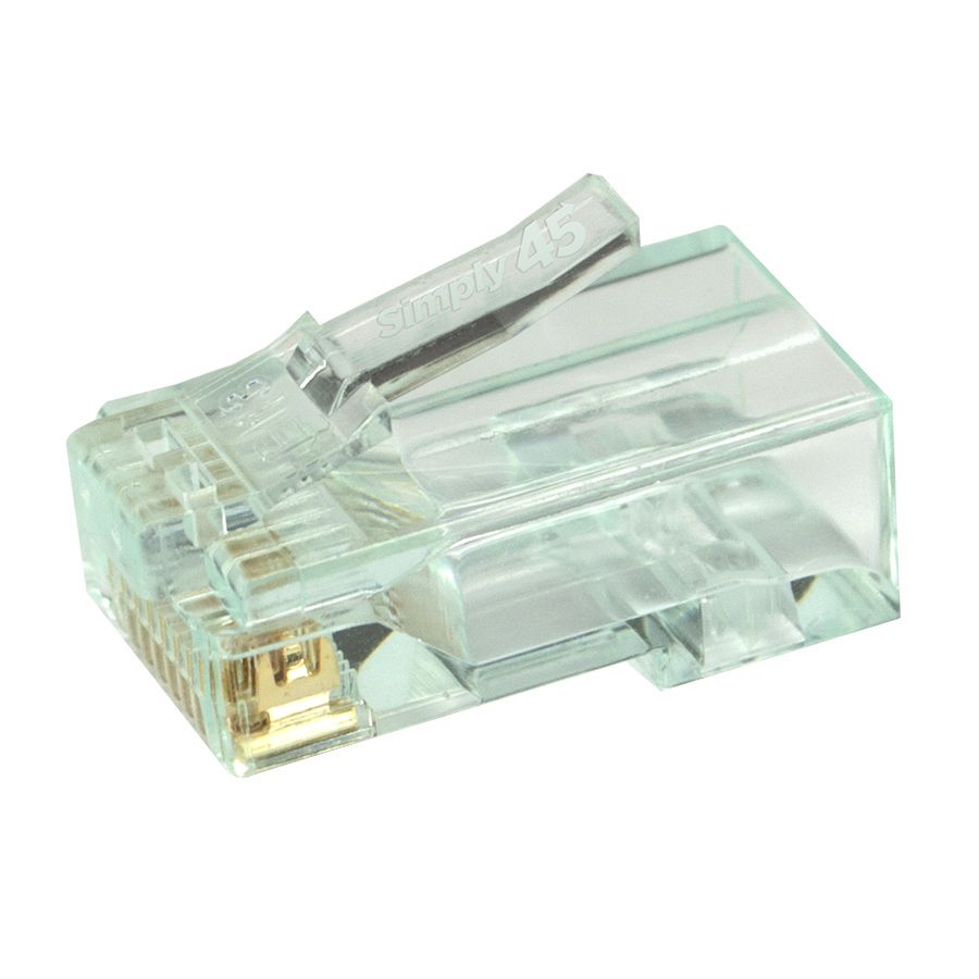 Simply 45 - S45-1601 - Pass Through Green Tint - Cat6 UTP - 50pc Clamshell 