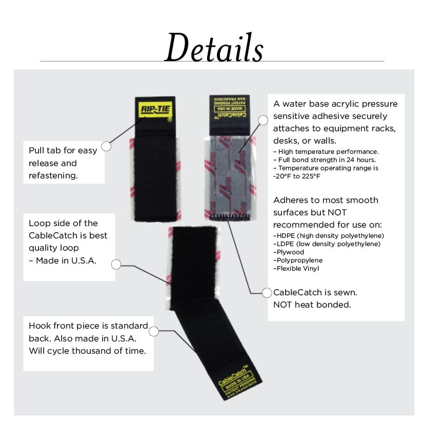 Rip-Tie - A-04 - 5/8 Inch Wide CableCatch, 4