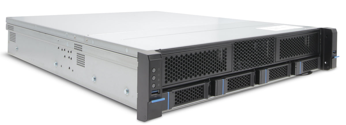 EXACQ - IP08-24T-2AL-E - IP 2U Rackmount A-Series exacqVision NVR with 8 IP Enterprise licenses (64 max), 24TB Internal JBOD storage. Linux Ubuntu 22.04 LTS OS on SSD, 8GB RAM, Dual 2.5GbE on-board, 4 x USB, 1 x HDMI, 2 x DP, 1 x VGA. Includes rackmo