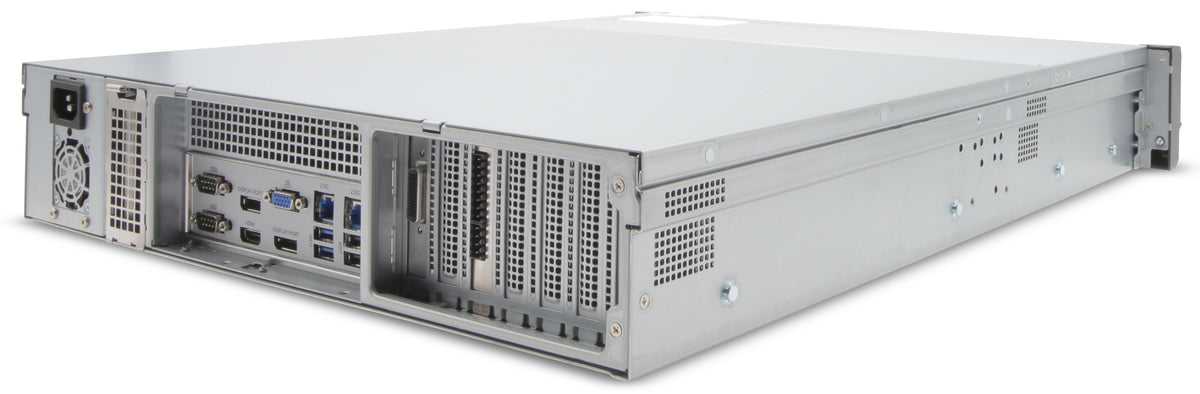 EXACQ - 1608-48T-2AW-E - Hybrid 2U Rackmount A-Series exacqVision NVR with 8 IP Enterprise licenses (64 max) and 16 analog channels, 48TB Internal JBOD storage. Windows 10 IoT Ent LTSC OS on SSD, 8GB RAM, Dual 2.5GbE on-board, 4 x USB, 1 x HDMI, 2 x 