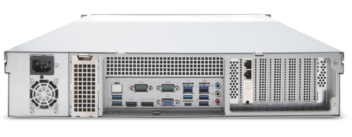 EXACQ - IP08-160T-FAW-E - IP 2U Rackmount Frontload A-Series exacqVision NVR with 8 IP Enterprise licenses (150 max), 160TB RAID5 configured storage (140TB usable). Windows 10 IoT Ent LTSC OS on SSD, 16GB RAM, Dual 2.5GbE on-board, 6 x USB, 1 x HDMI,