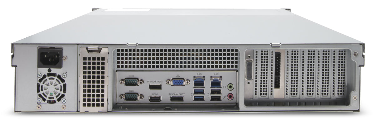EXACQ - IP08-08T-2AL - IP 2U Rackmount A-Series exacqVision NVR with 8 IP Professional licenses (64 max), 8TB Internal JBOD storage. Linux Ubuntu 22.04 LTS OS on SSD, 8GB RAM, Dual 2.5GbE on-board, 4 x USB, 1 x HDMI, 2 x DP, 1 x VGA. Includes rackmou