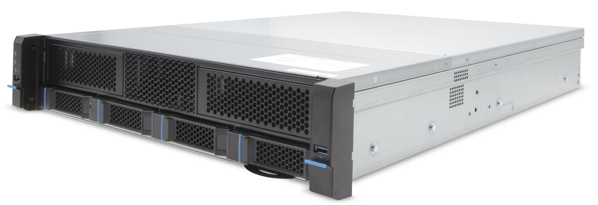 EXACQ - 1608-08T-2AW - Hybrid 2U Rackmount A-Series exacqVision NVR with 8 IP Professional licenses (64 max) and 16 analog channels, 8TB Internal JBOD storage. Windows 10 IoT Ent LTSC OS on SSD, 8GB RAM, Dual 2.5GbE on-board, 4 x USB, 1 x HDMI, 2 x D