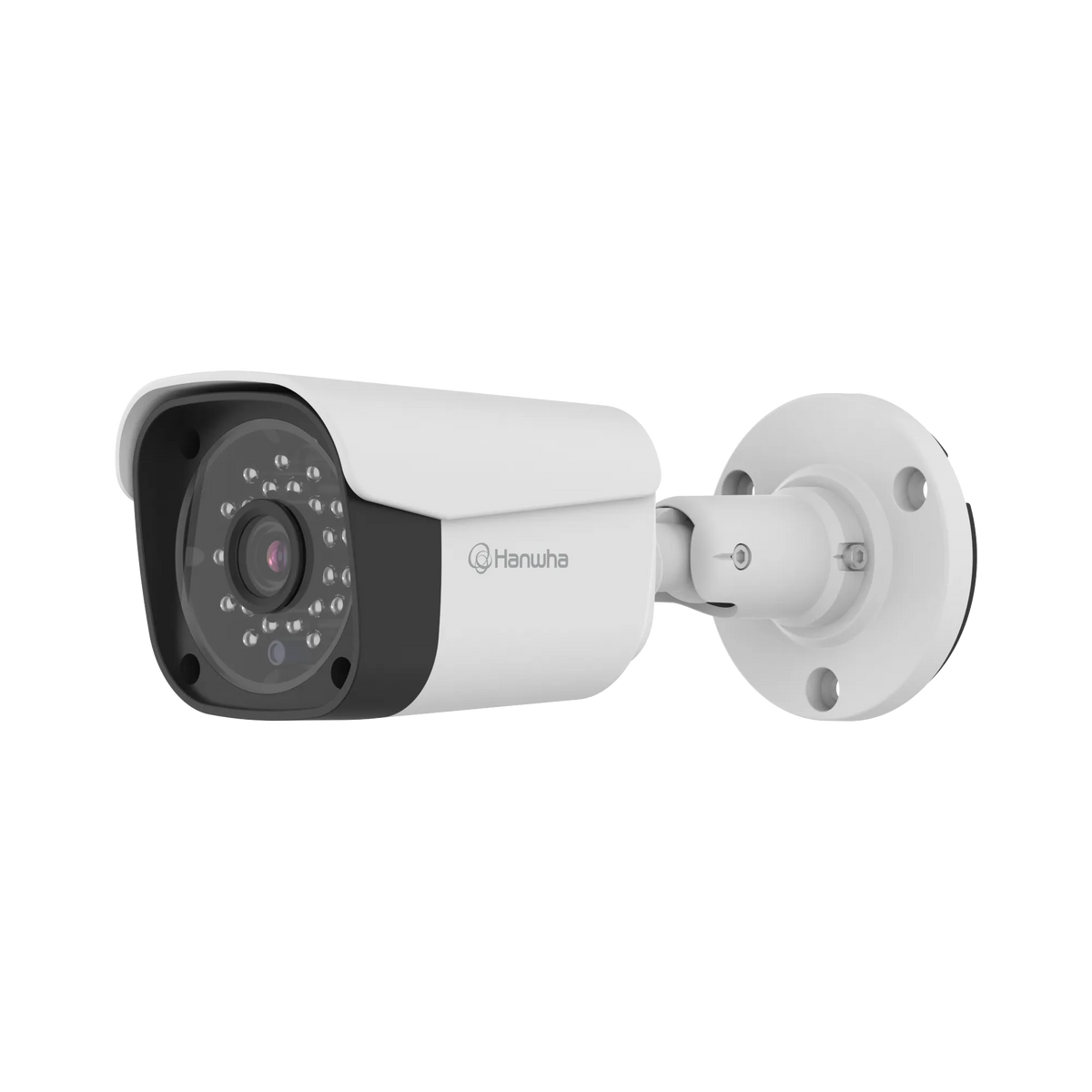 Hanwha - ACO-6020R - Wisenet A Series 2MP IR bullet camera, AHD / TVI / CVI / CVBS formats are available, 2MP @ 30 FPS, 3.6mm fixed focal lens, FoV H: 81° / V: 42°, DWDR, IR distance 25m(82 ft), day & night , IP67, IK10, 12VDC, Analog, white.