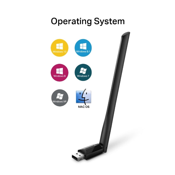 TP-Link - ARCHER T2U PLUS - AC600 High Gain Wireless Dual Band USB Adapter