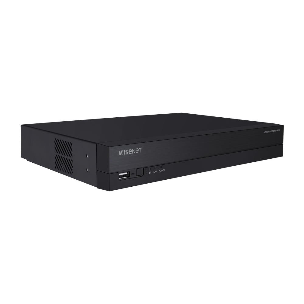 Hanwha - ARN-810S-2TB - Wisenet A Series 8CH PoE NVR, 2TB Hard Drive Pre-Installed, Embedded Linux, H.265, H.264, MJPEG codec, Plug & play by 8 PoE (LAN, 10/100), 1 RJ-45(WAN, 10/100), Supported HDD (Maximum 6TB), HDMI local monitor, ARB supported, P