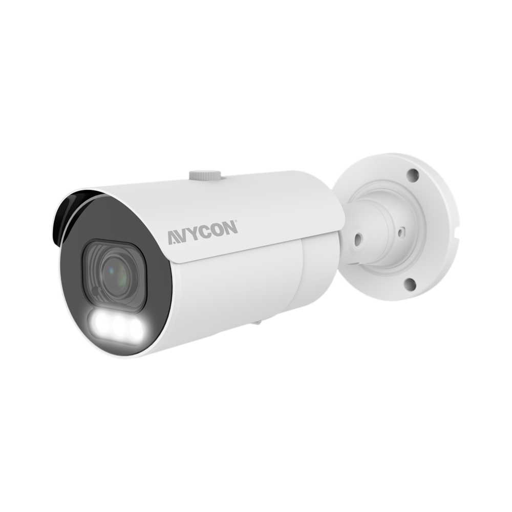 AVYCON - AVC-NCB81M - 8MP (3840x2160), H.265+ Bullet IP Full Color Camera, True WDR, AI, InfiniteColor™, 8MP@30FPS, Triple Stream, 2.7-13.5mm Motorized A/F Lens, MicroSD, Onvif, DC12V / PoE, IP67, White