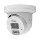 AVYCON - AVC-NDE81F28 - 8MP (3840x2160), H.265+ Turret IP Active Deterrence Full Color Camera, True WDR, AI, InfiniteColor™, 8MP@30FPS, Triple Stream, 2.8mm Lens, MicroSD, Onvif, DC12V / PoE, IP67, White