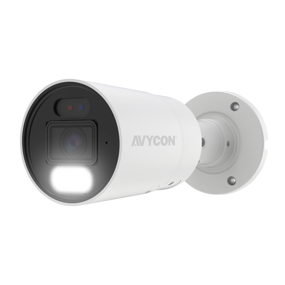 AVYCON - AVC-NUB41F28 - 4MP H.265+ InfiniteColor, Bullet AI Diversity Active Deterrence IP Camera, F1.0, True WDR, Ultra Low Light, 4MP@30FPS, Full Color (white light), Built-in Mic, Speaker (2-way), Siren, 2.8mm Fixed Lens, MicroSD, Onvif, DC12V / P