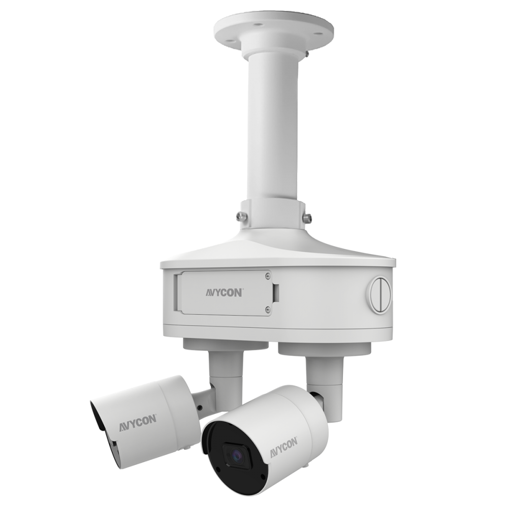 AVYCON - AVM-JB-DUAL-US1 - Dual Junction Box for all NDAA small vandal domes with fixed lens models, built-in 2 port PoE switch allows 2 cameras to work using 1 cable, plug and play with Diversity series 4K NVR