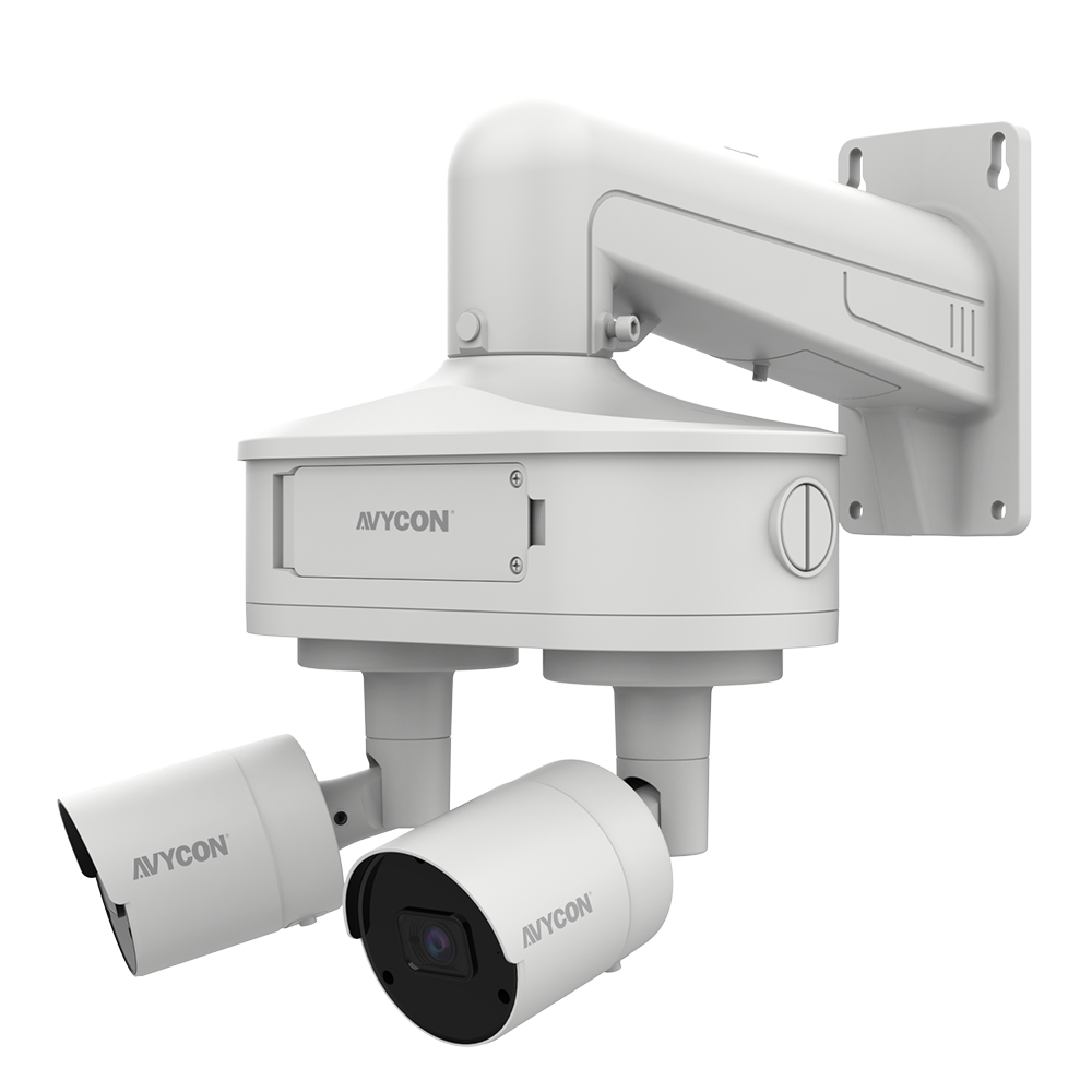AVYCON - AVM-JB-DUAL-US1 - Dual Junction Box for all NDAA small vandal domes with fixed lens models, built-in 2 port PoE switch allows 2 cameras to work using 1 cable, plug and play with Diversity series 4K NVR