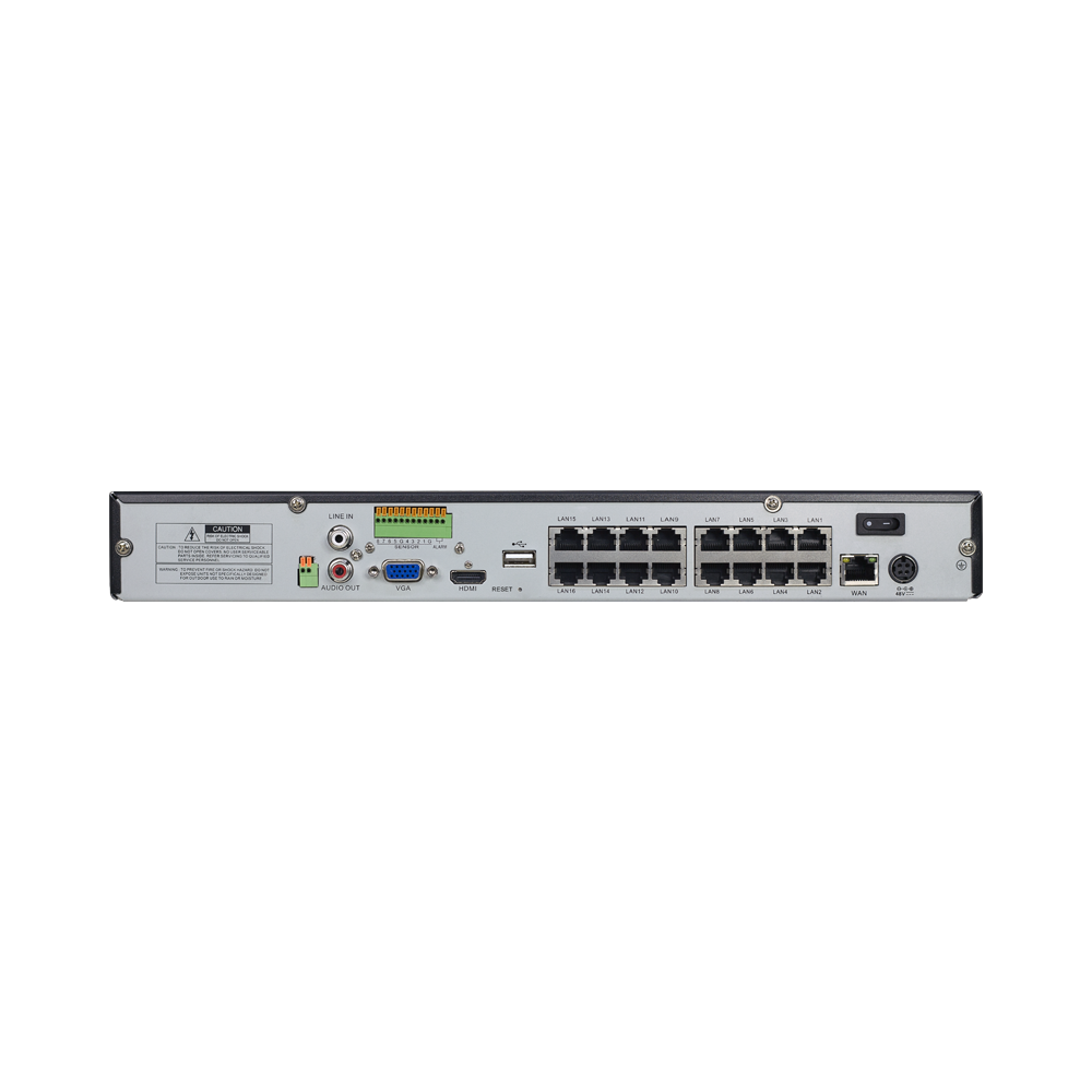 AVYCON - AVR-NSV16P16-14T - (NDAA) H.265+, 16CH 4K NVR with 16CH Built-in PoE, Plug&Play with NS/NP/NL Series IPCs, Full AI with NS/NP, 30FPS@4K per ch, 256Mbps, ONVIF, 4K HDMI, Smart AI, 14TB HDD Installed