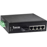 Vivotek - AW-IHT-0501 - Industrial 4xFE PoE + 1xFE SC Multi-Mode 2KM Switch