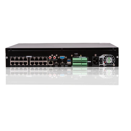 BOLIDE - BN-NVR/32NX-S/NDAA - 32-Channel 4K H.265 NVR with 16-Port Built-in POE, Supports Up to 4K Cameras, 256Mbps Throughput, 4K Output, Dual HDMI, VGA, 4 Hard Drive Bays Up to 12TB each bay, 48TB max, NDAA Compliant, iPac AI Enabled