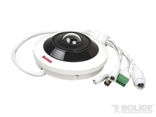 BOLIDE - BN1908FE/NDAA - H.265 12MP Fisheye Camera, Up to 8 Views, 360° Fisheye View, 180° Panoramic and Double Panoramic Modes, IR Up to 16Ft, Built-in Microphone, Built-in POE, IP67 Rated, micro SD card slot
