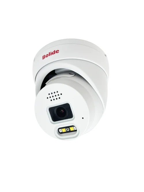 BOLIDE - BN8019AD - H.265 5MP 2.8mm Fixed Lens IP67 Full Color Active Deterrent Camera, Color At Night Warmlight Up to 65 Feet, Two-Way Audio ( Built-in Speaker and Mic ), MicroSD Slot Up to 256GB, Active Deterrent Red and Blue Lights, POE, 12VDC, , 
