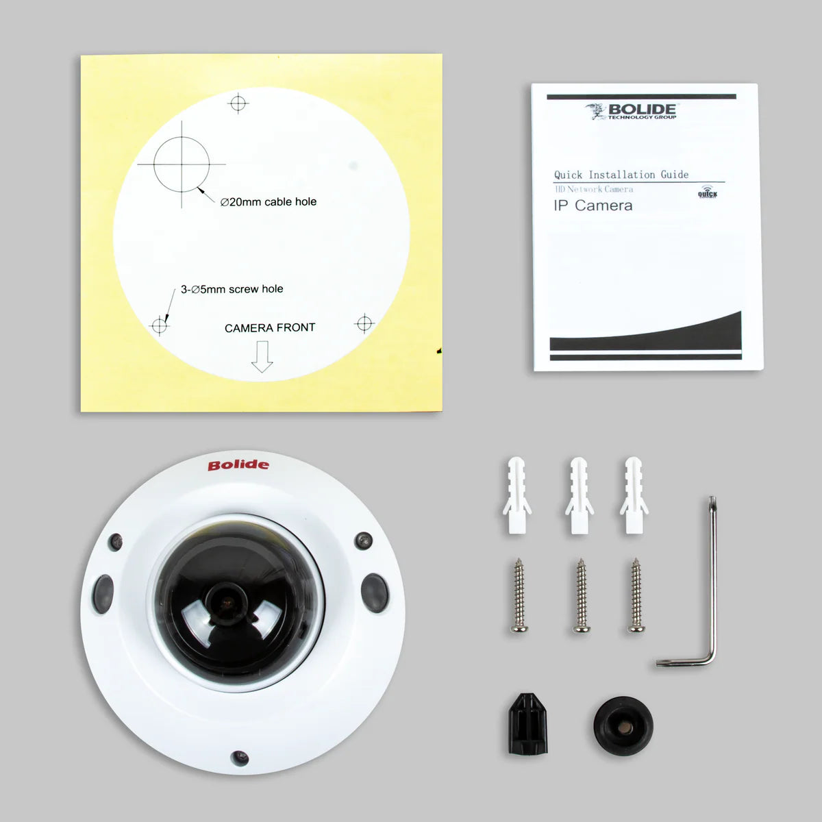 BOLIDE - BN8109HA/NDAA - H.265 5MP 2.8mm Wide Angle Lens Indoor/Outdoor IR Mini Dome Camera, POE, 12VDC, SD Card Slot, IR Up to 30ft, with Built-in Audio, NDAA Compliant
