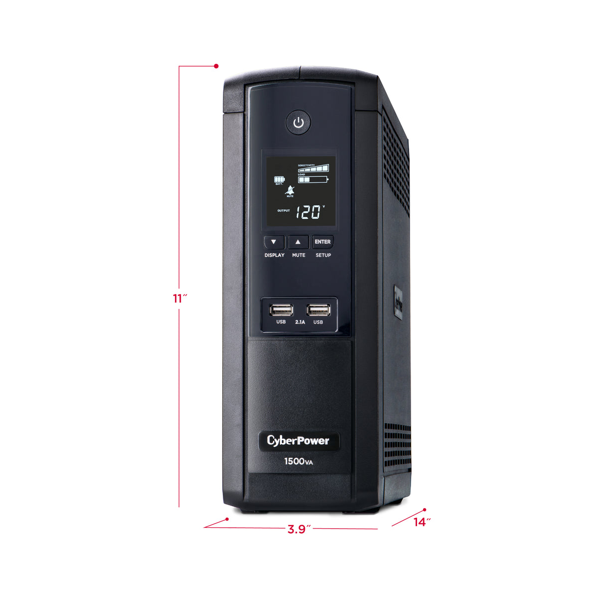 Cyber Power - BRG1500AVRLCD - UPS SYSTEMS Intelligent LCD, 1500VA/900W, Simulated Sine Wave, NEMA 5-15P, 6 ft cord