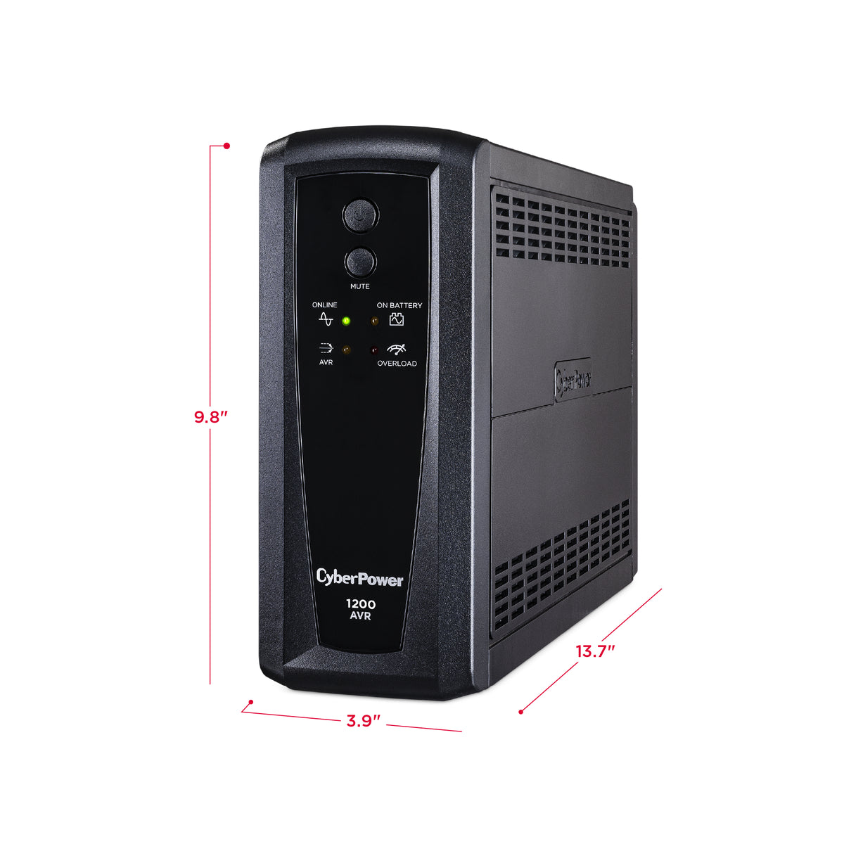 CYBERPOWER - CP1200AVR - 1200VA/720W, Simulated Sine Wave, NEMA 5-15P, 6 ft cord, 10 (5 surge, 5 surge + battery backup), PowerPanel Personal Edition software, 3 year warranty