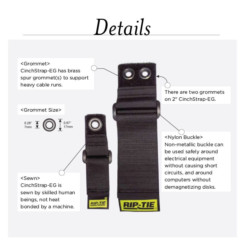 Rip-Tie - O-34 - Two Inch Wide CinchStrap with End Grommets