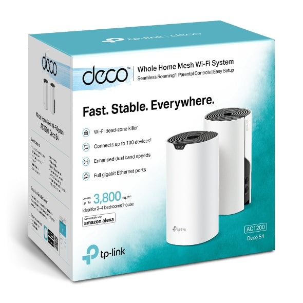 TP-Link - DECO S4(2-PACK) - 2PK AC1200 WHOLE HOME MESH WRLS WI-FI SYST
