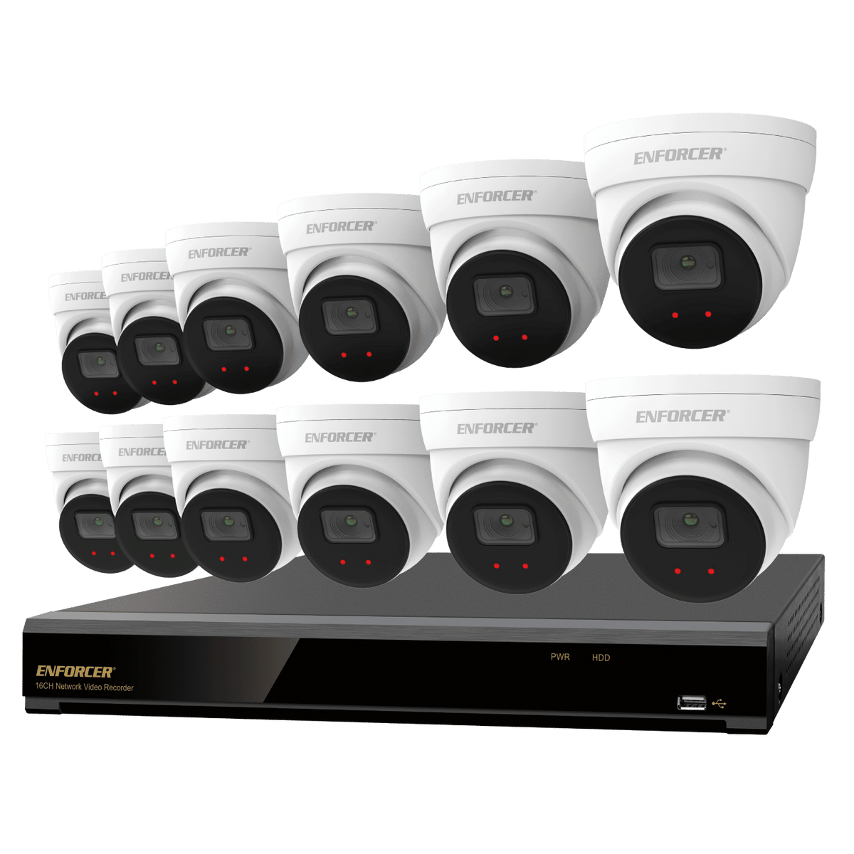 SECO-LARM - DRN-K116-12 - 4K 16-Channel IP Camera Kit, Includes NVR (DRN-116-4TB) and 12 Cameras (EV-N2506-2W4WQ), 4TB HDD, NDAA Compliant