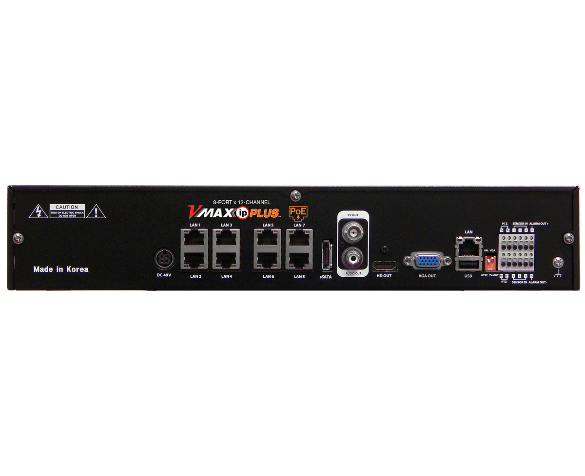 DIGITAL WATCHDOG - DW-VP124T8P - VMAX IP PLUS 8-CHANNEL POE NVR WITH 4 VIRTUAL CHANNELS
